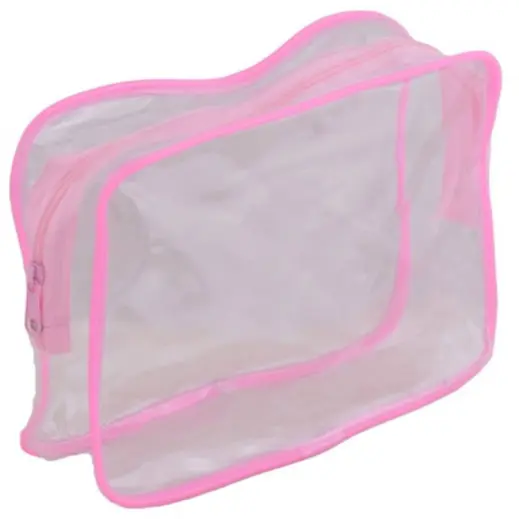 PVC Stationery Cosmetic Case Pink Angle